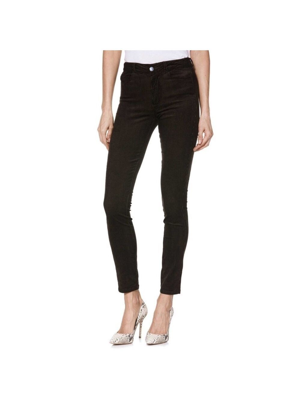 Paige Hoxton Ultra Skinny Corduroy Jeans in Black Cord Velvet, size 28